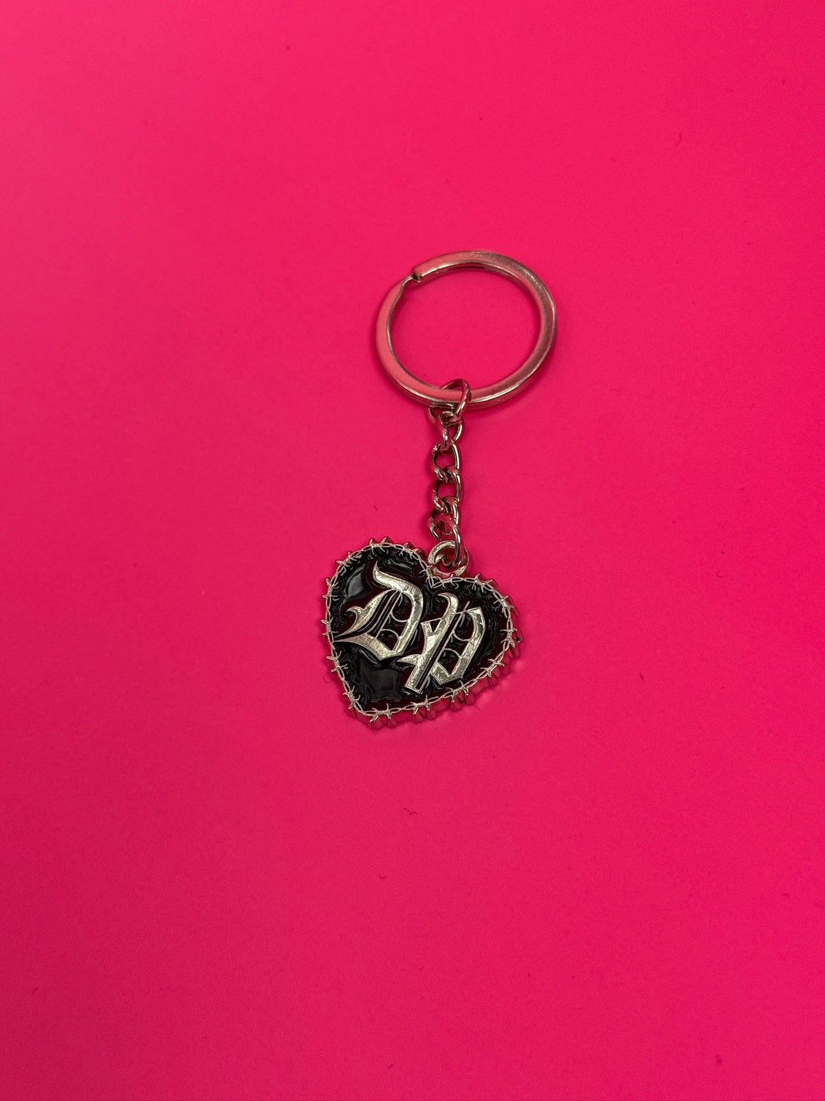 Die Pretty Barbed Wire Heart Keychain